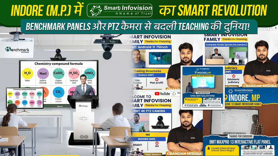 Indore (M.P.) में Smart Infovision का Smart Revolution – Benchmark Panels और PTZ कैमरा से बदली Teaching की दुनिया!