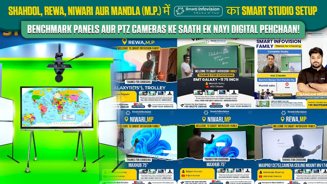 Shahdol, Rewa, Niwari aur Mandla (M.P.) में Smart Infovision का Smart Studio Setup – Benchmark Panels aur PTZ Cameras ke Saath Ek Nayi Digital Pehchaan!