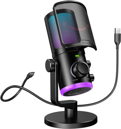FIFINE India Ampligame AM6 - USB Gaming Microphone with Mute Button and Noise Cancellation