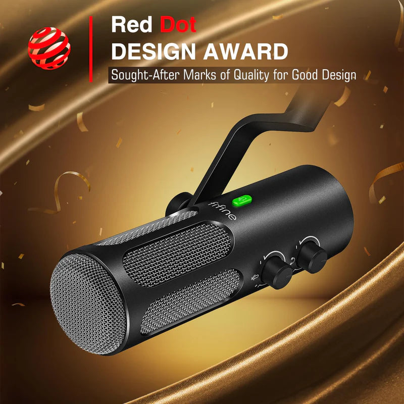 Fifine Amplitank Tank 3 - USB/XLR Dynamic Studio Microphone with Mute Button