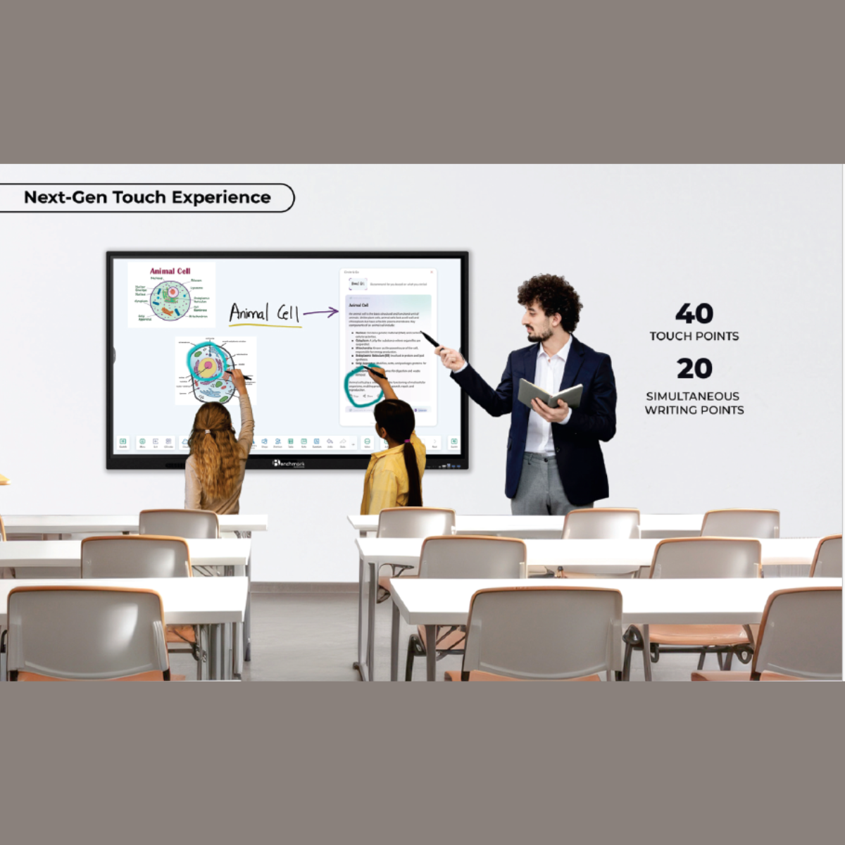Benchmark Alpha 14 Interactive Flat Panel | Smart Board for Online Teaching