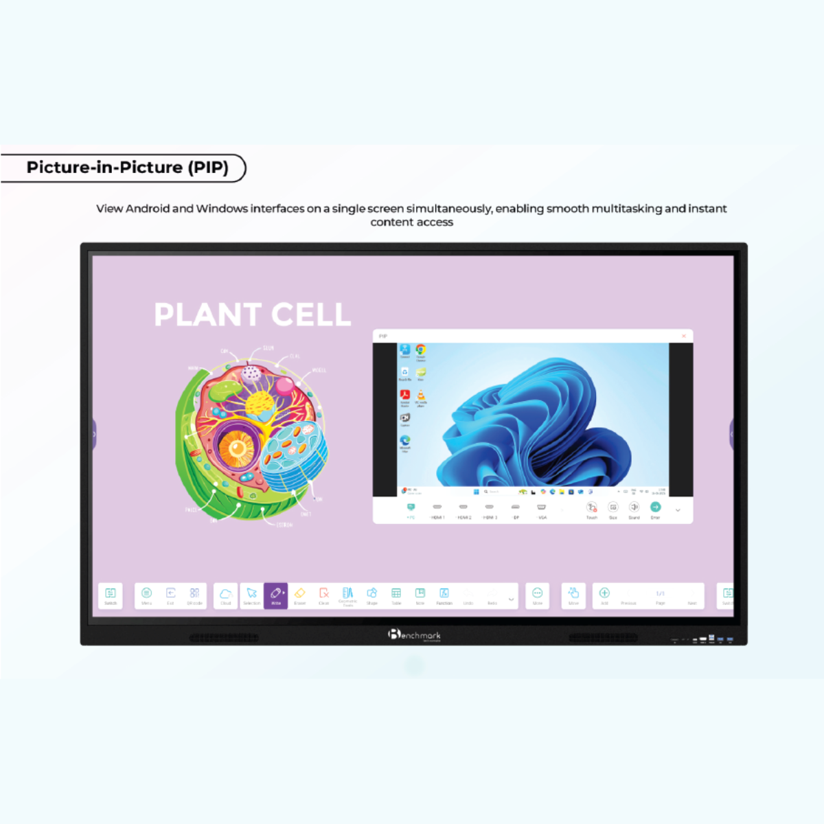 Benchmark Alpha 14 Interactive Flat Panel | Smart Board for Online Teaching