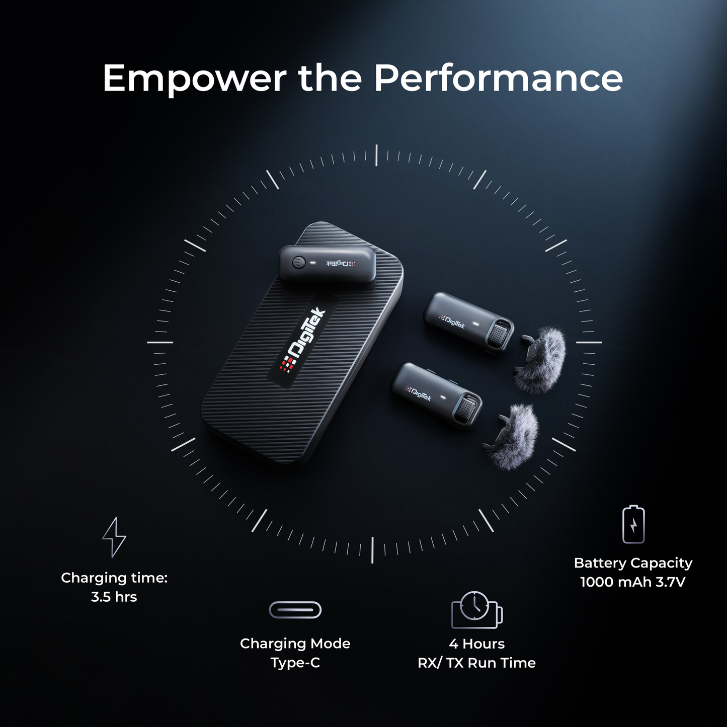 Digitek DWM-106 Wireless Microphone System | 80M Range, Noise Cancellation & 360° Sound Capture