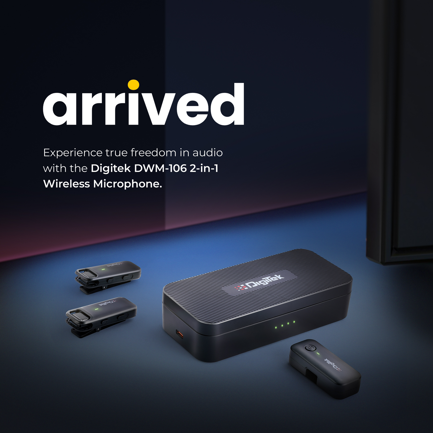 Digitek DWM-106 Wireless Microphone System | 80M Range, Noise Cancellation & 360° Sound Capture