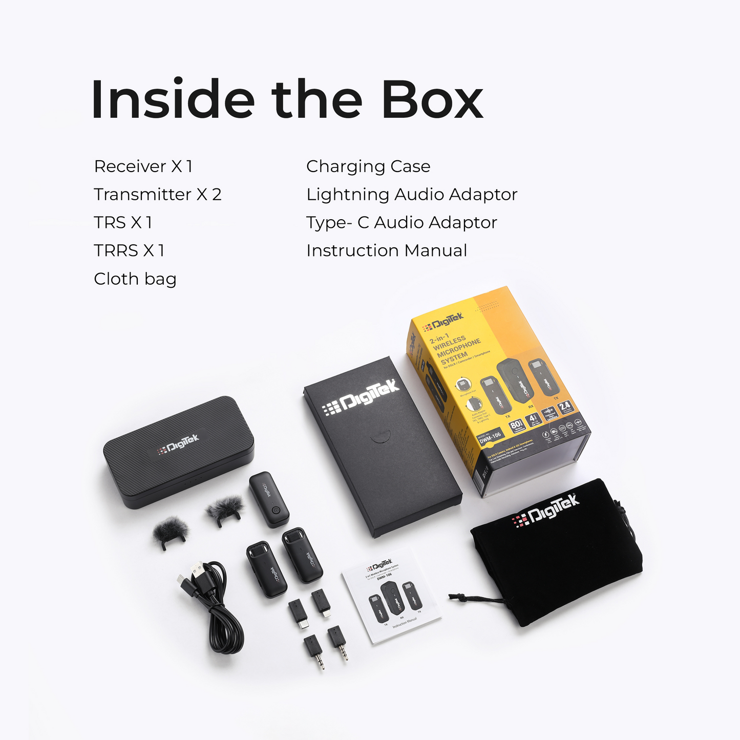 Digitek DWM-106 Wireless Microphone System | 80M Range, Noise Cancellation & 360° Sound Capture