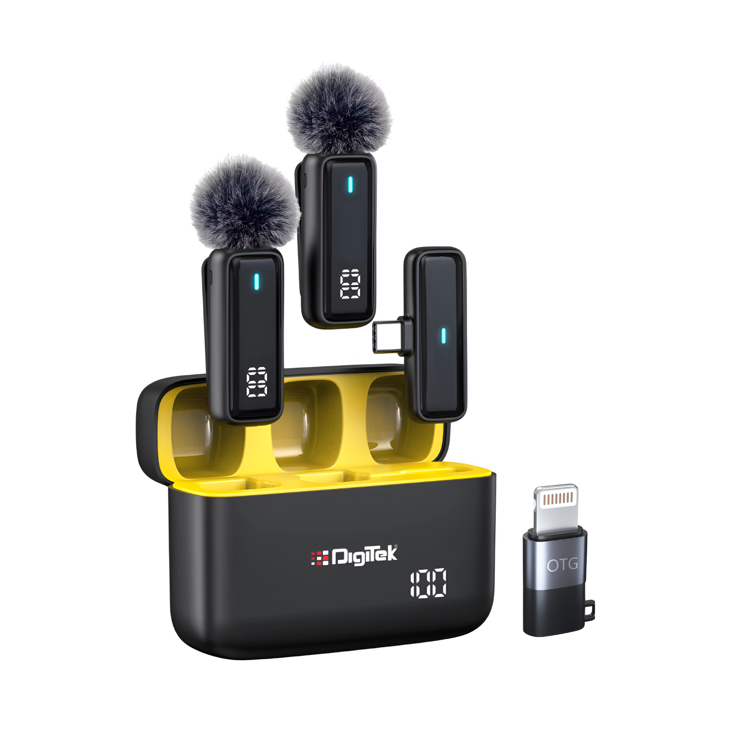 Digitek (DWM 105) 2 in 1 Wireless Microphone System with ANC | For Broadcasting, Vlogging & Audio Recording