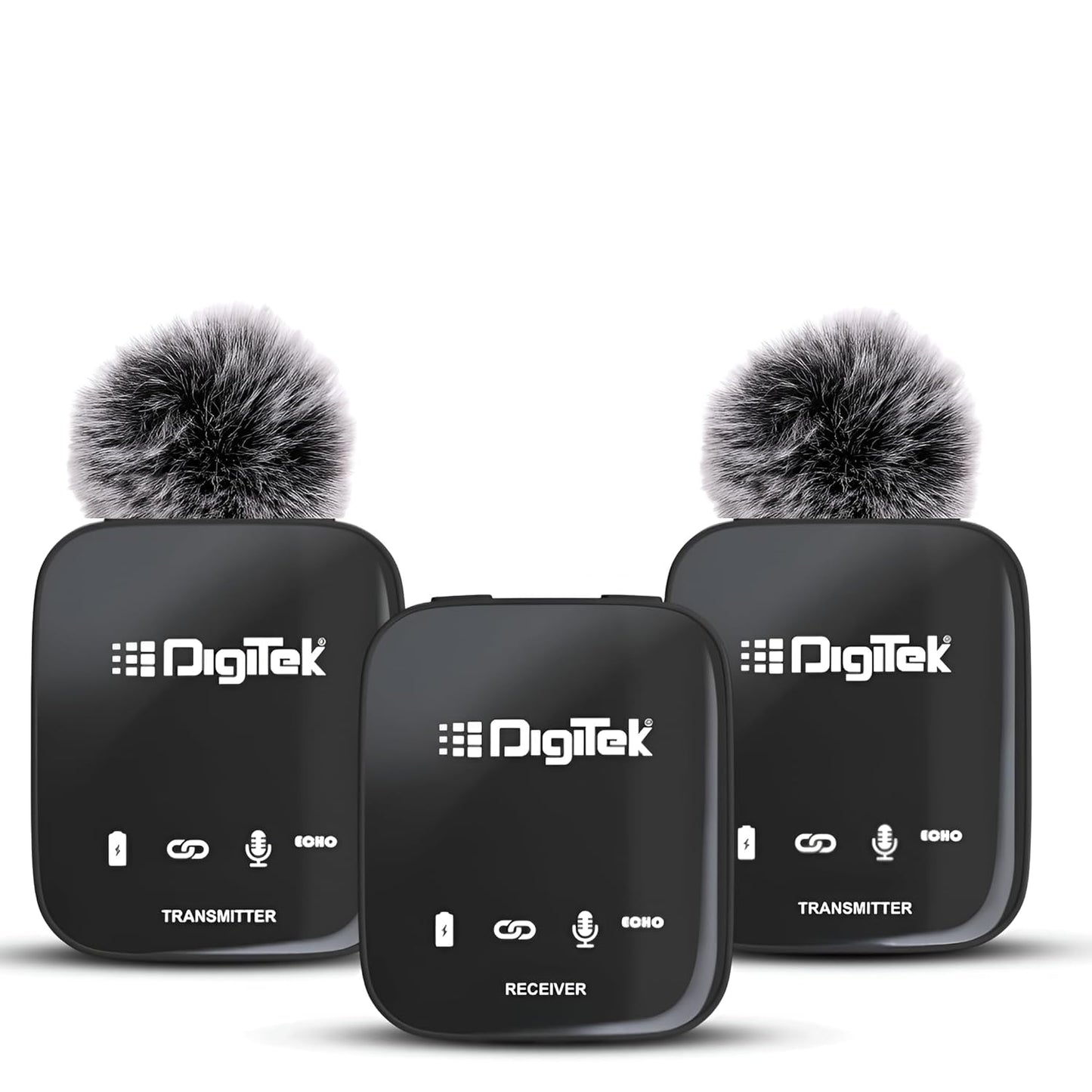 Digitek (DWM 101) Wireless Microphone System | 360° Sound Capture with ANC | For DSLR, Smartphones & PC