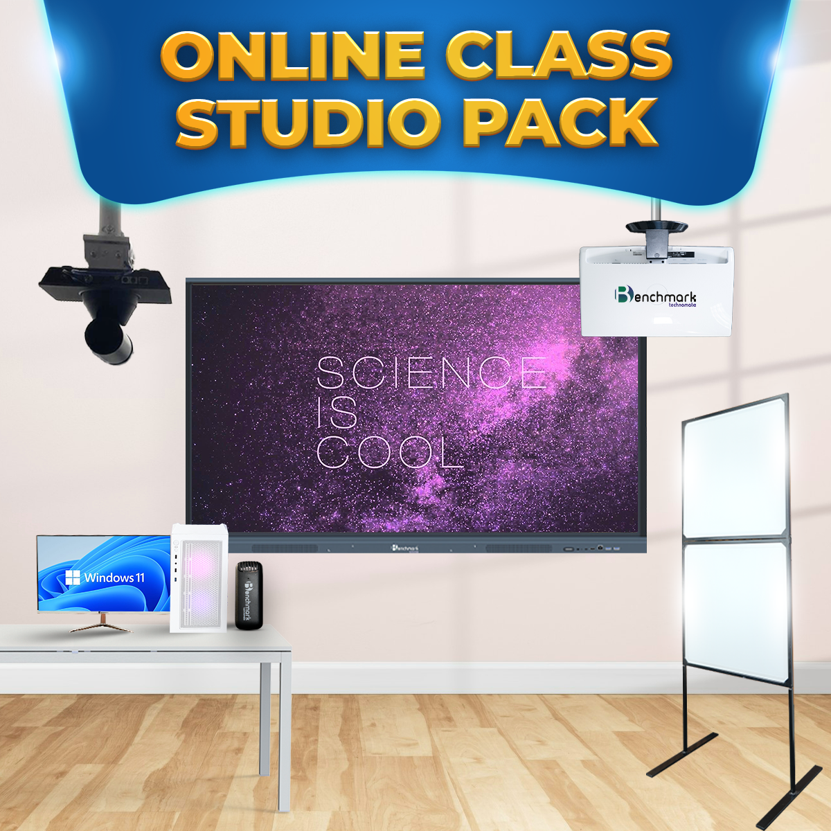Online Class Studio Setup | Teaching Studio Setup | Benchmark Digital Panel Without OPS