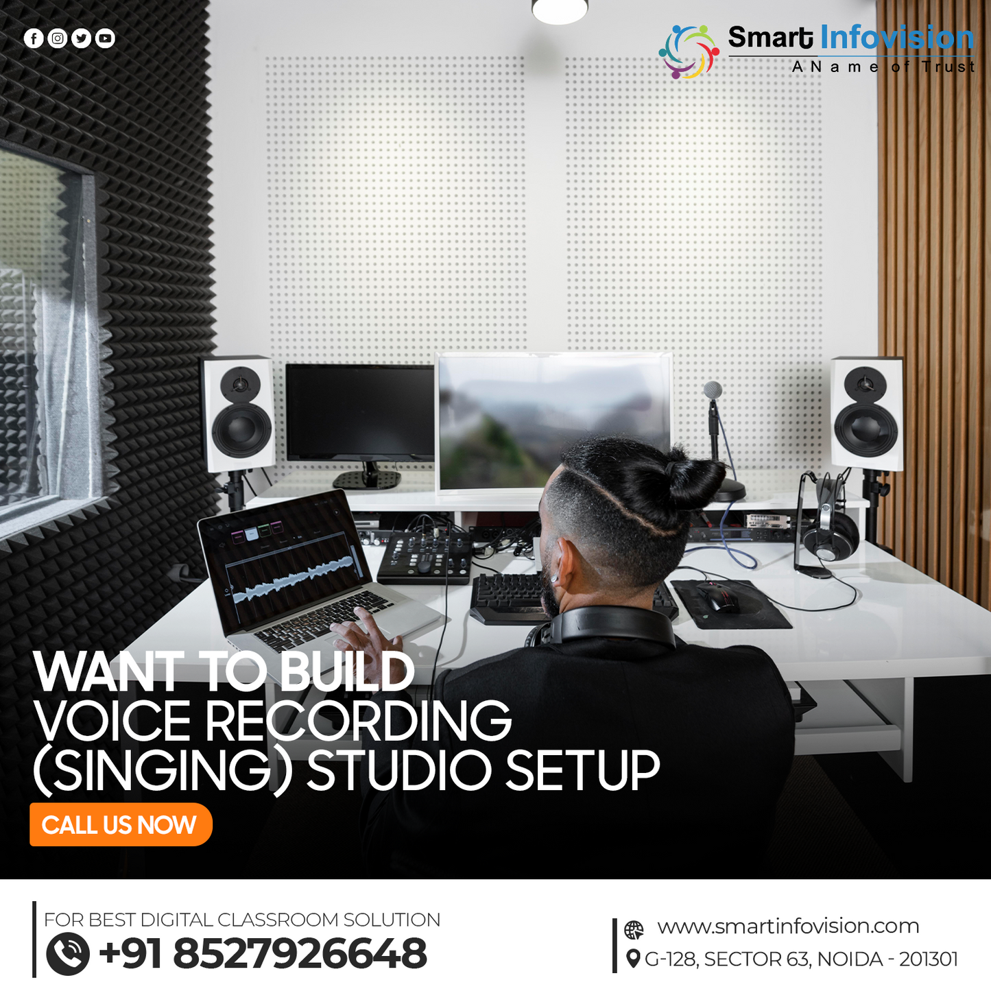 Online Class Studio Setup | Teaching Studio Setup | Benchmark Digital Panel Without OPS | 4K PTZ Camera | Display System i5 | Wireless Mic | Comment Screen | Lighting Solution | Studio Setup