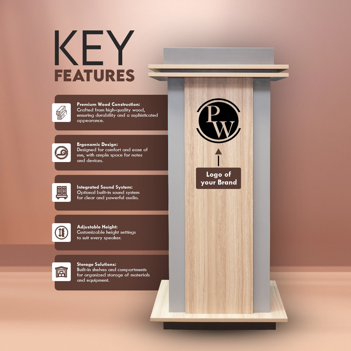 Benchmark Elegant Wooden Podium – Where Tradition Meets Modernity