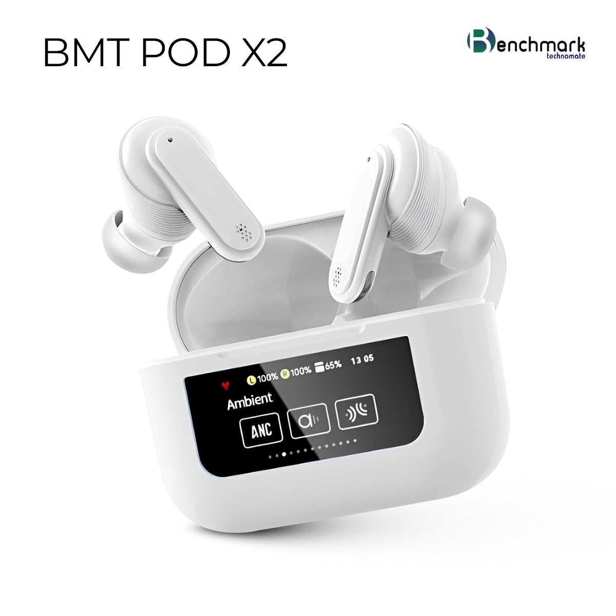 Benchmark Pod X2 TWS with Smart Display, ANC & ENC | Buy Now