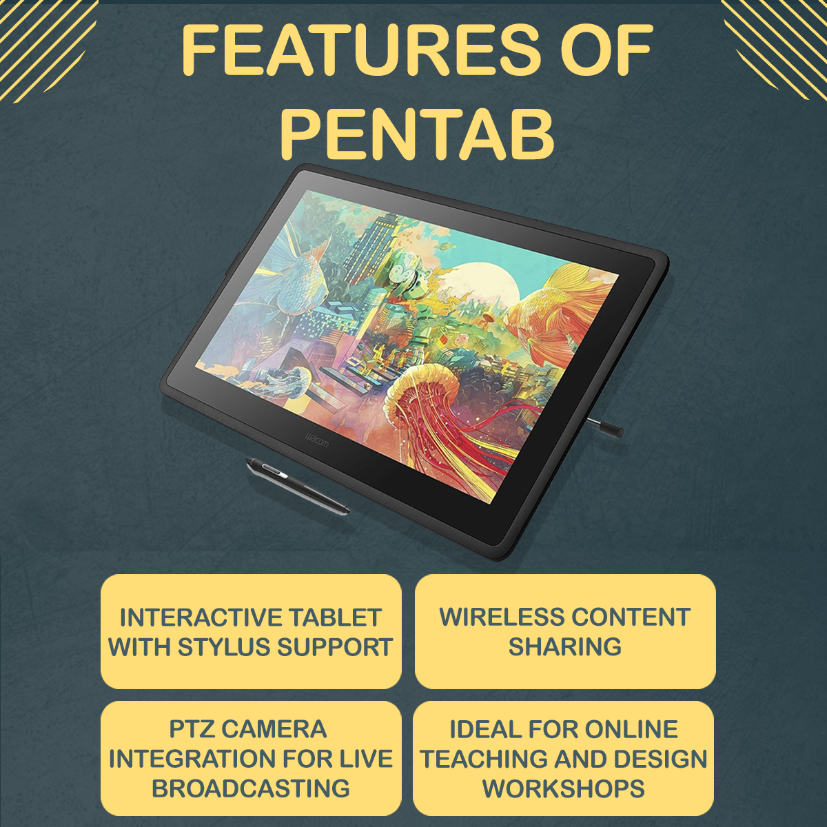 Pentab Studio Setup: Enhance Teaching and Creative Presentation