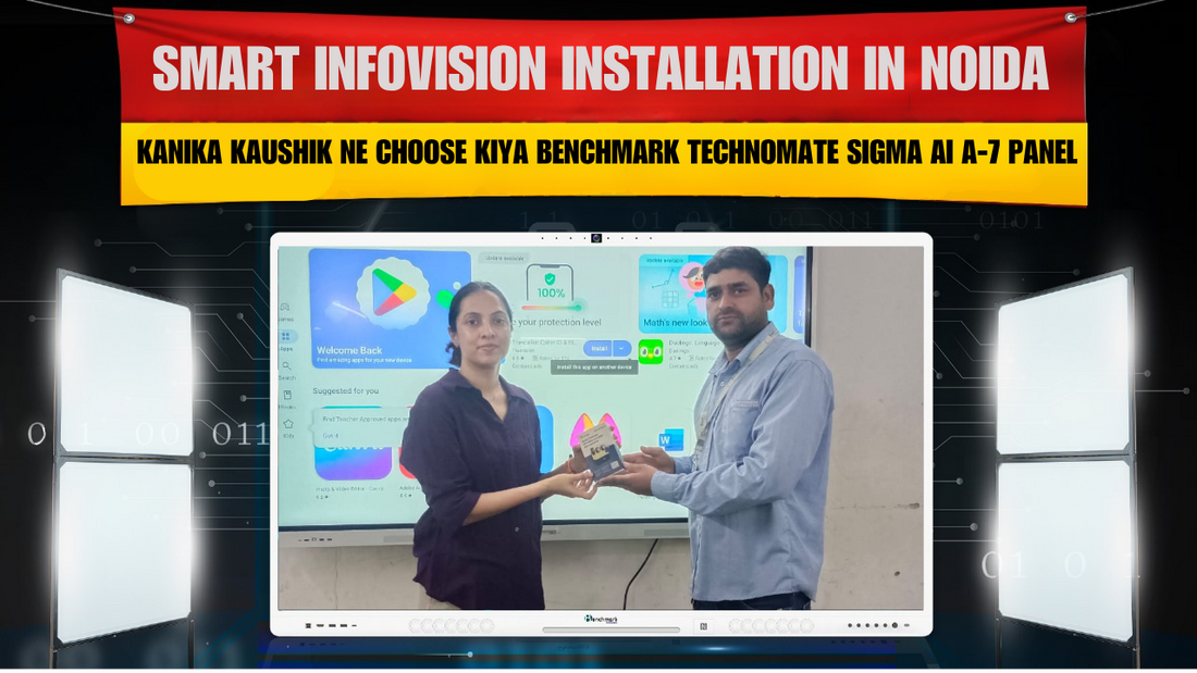Smart Infovision Installation in Noida – Kanika Kaushik ne choose kiya Benchmark Technomate Sigma AI A-7 Panel