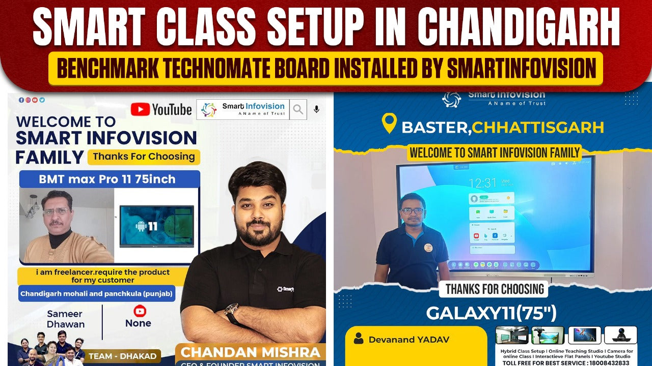 Smart Class Setup in Chandigarh | Benchmark Technomate Board Installed by Smart Infovision