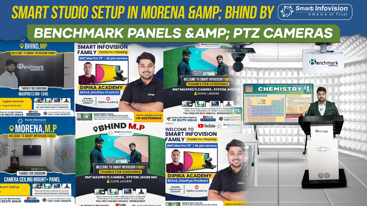 Smart Studio Setup in Morena & Bhind by Smart Infovision – Benchmark Panels & PTZ Cameras