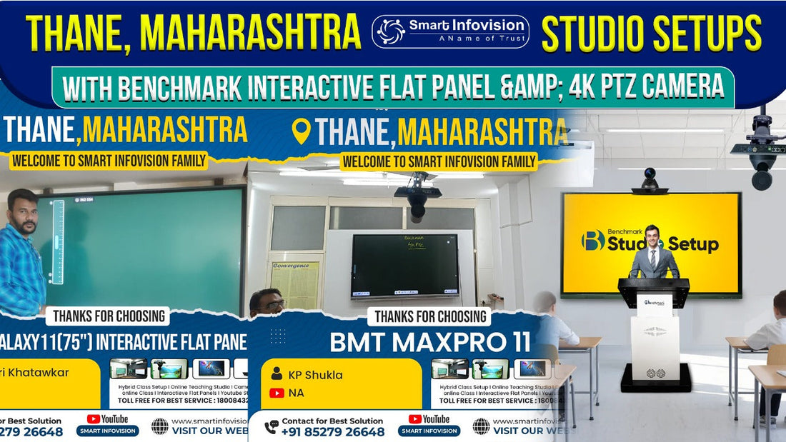 Thane, Maharashtra: Smart Infovision Studio Setups with Benchmark Interactive Flat Panel &amp; 4K PTZ Camera