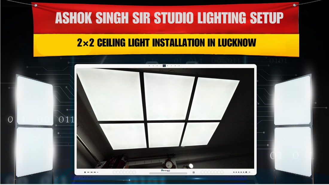 Ashok Singh Sir Studio Lighting Setup | 2×2 Ceiling Light Installation in Lucknow