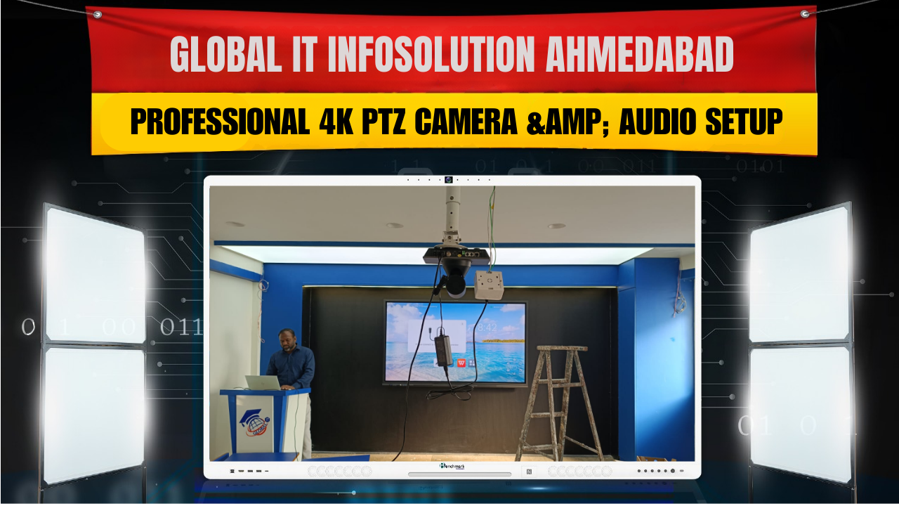 Global IT Infosolution Ahmedabad | Professional 4K PTZ Camera & Audio Setup