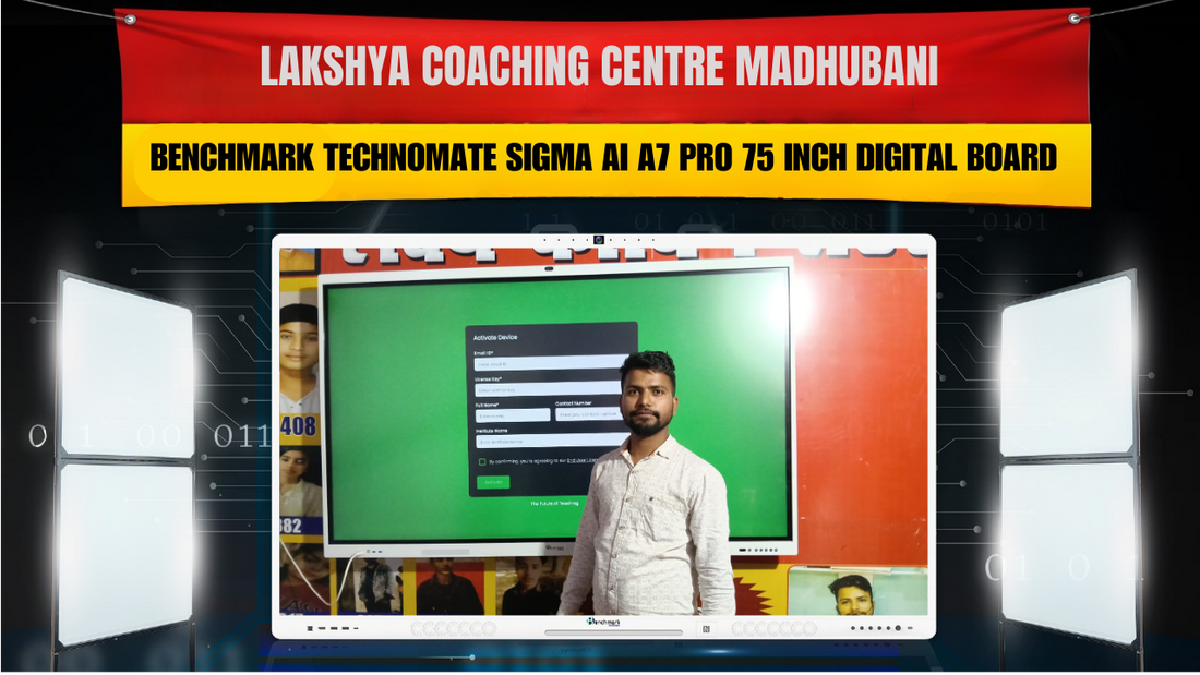 Lakshya Coaching Centre Madhubani | Benchmark Technomate Sigma AI A7 Pro 75 Inch Digital Board