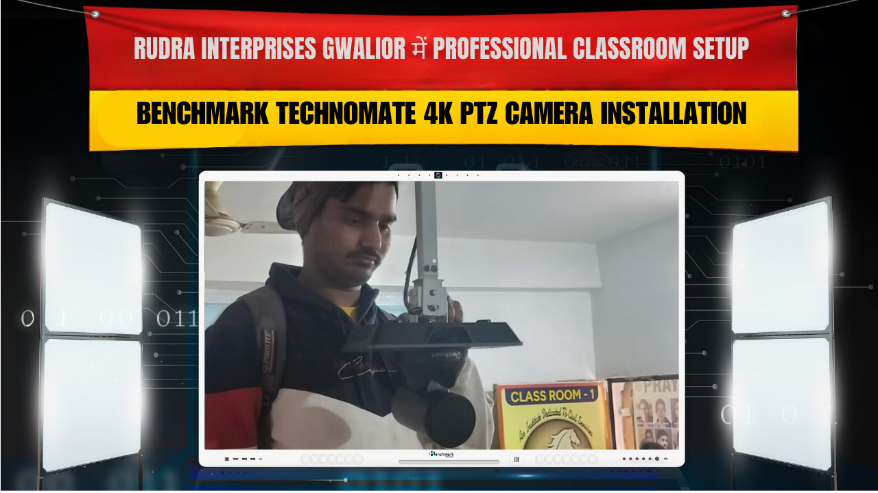Rudra Interprises Gwalior में Professional Classroom Setup | Benchmark Technomate 4K PTZ Camera Installation