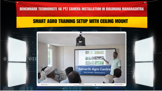 Benchmark Technomate 4K PTZ Camera Installation in Buldhana Maharashtra – Smart Agro Training Setup with Ceiling Mount