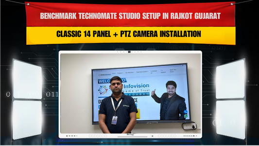 Benchmark Technomate Studio Setup in Rajkot Gujarat | Classic 14 Panel + PTZ Camera Installation