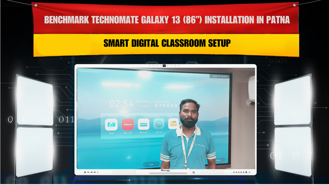 Benchmark Technomate Galaxy 13 (86”) Installation in Patna | Smart Digital Classroom Setup