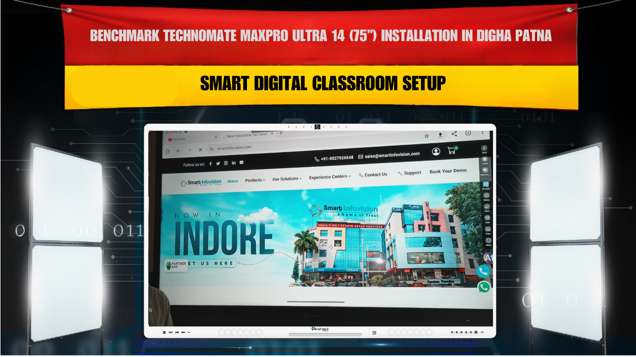 Benchmark Technomate MaxPro Ultra 14 (75”) Installation in Digha Patna | Smart Digital Classroom Setup