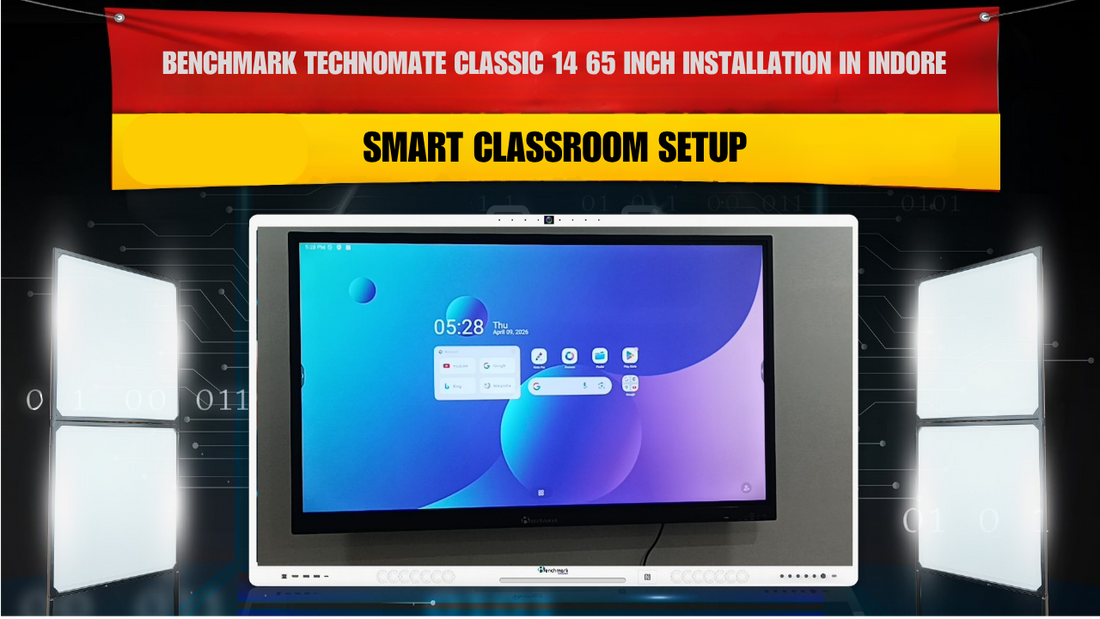 Benchmark Technomate Classic 14 65 Inch Installation in Indore | Smart Classroom Setup