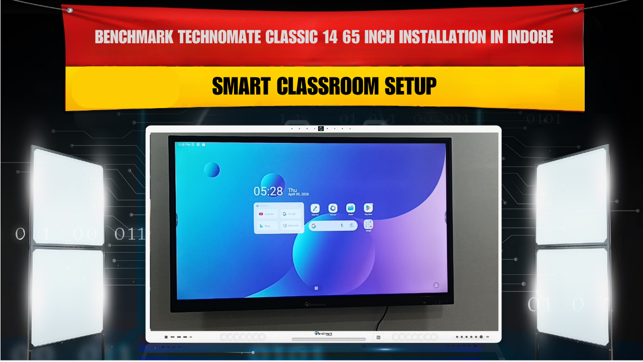 Benchmark Technomate Classic 14 65 Inch Installation in Indore | Smart Classroom Setup