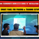 Benchmark Technomate Sigma AI ZX Series 75” Installation in Chomu Rajasthan | Smart Panel for Pharma & Training Setup
