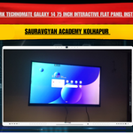 3 Benchmark Technomate Galaxy 14 75 Inch Interactive Flat Panel Installation at Sauravgyan Academy Kolhapur Maharashtra