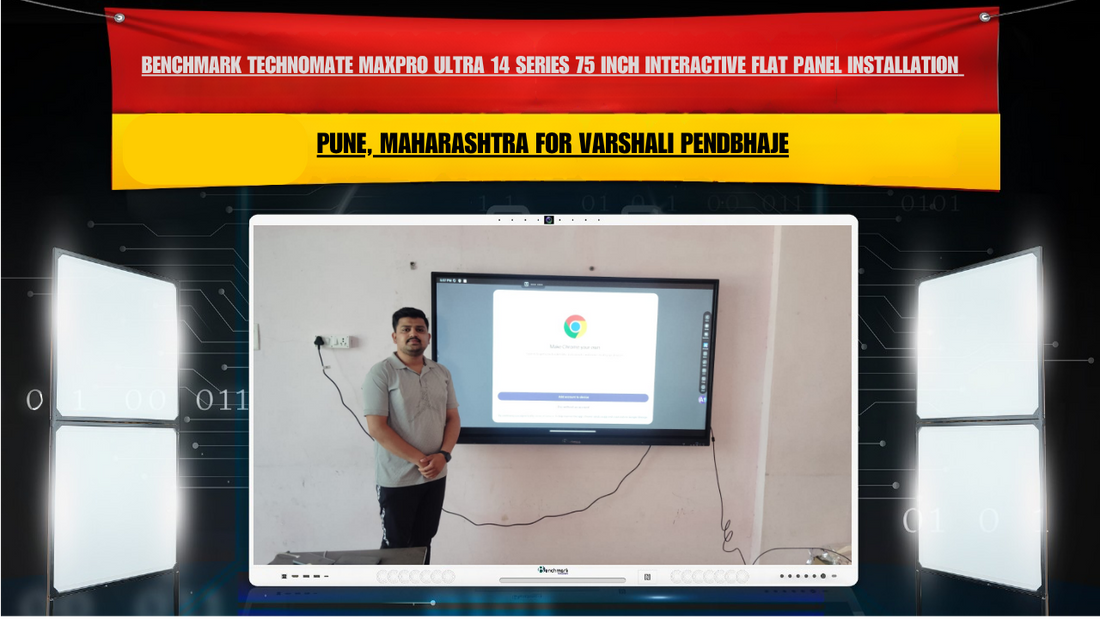 Benchmark Technomate MaxPro Ultra 14 Series 75 Inch Interactive Flat Panel Installation in Pune, Maharashtra for Varshali Pendbhaje
