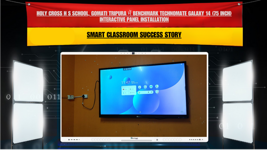 Holy Cross H S School, Gomati Tripura में Benchmark Technomate Galaxy 14 (75 Inch) Interactive Panel Installation | Smart Classroom Success Story