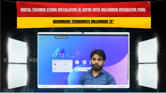 Digital Teaching Studio Installation in Jaipur with Millennium Interactive Panel | Benchmark Technomate Millennium 75"
