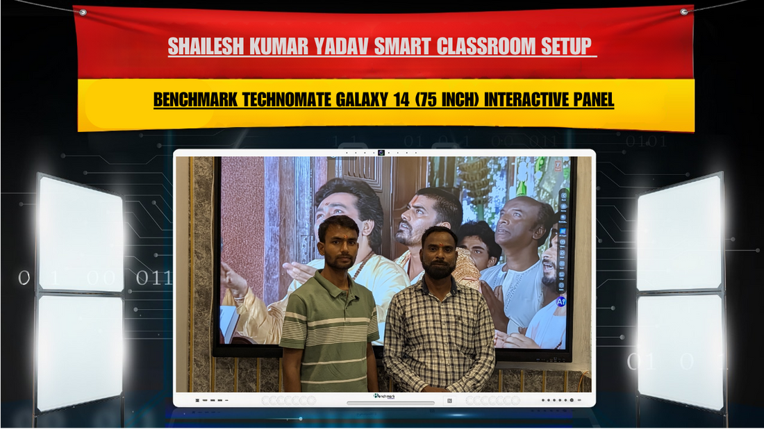 Shailesh Kumar Yadav Smart Classroom Setup with Benchmark Technomate Galaxy 14 (75 Inch) Interactive Panel