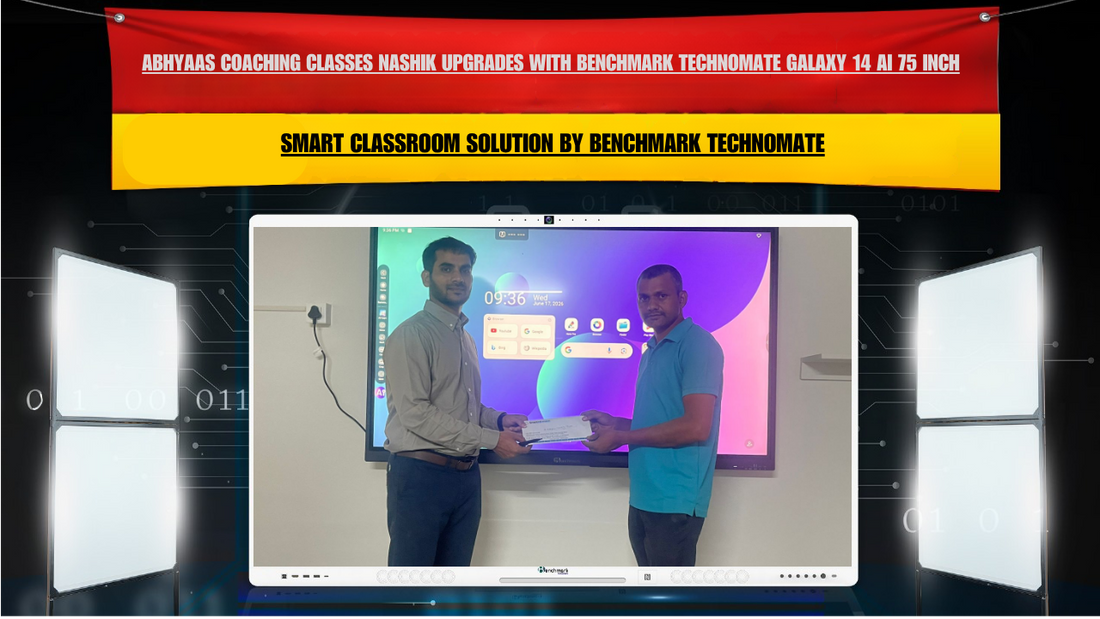 Abhyaas Coaching Classes Nashik Upgrades with Benchmark Technomate Galaxy 14 AI 75 Inch