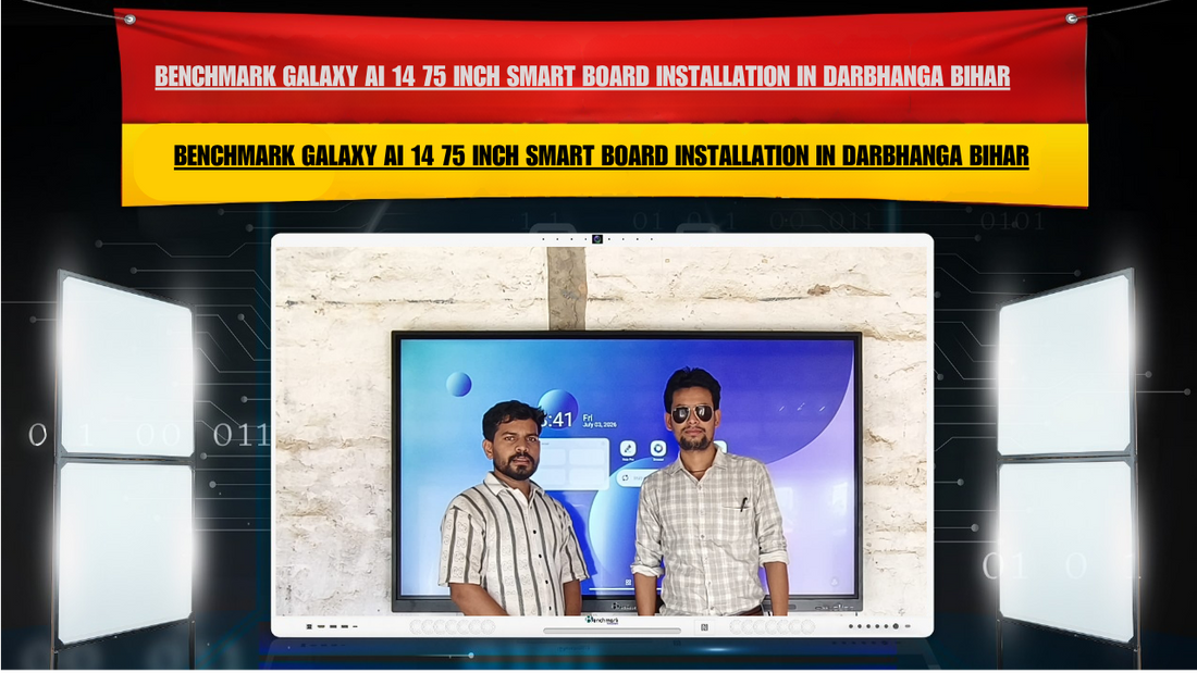 Benchmark Galaxy AI 14 75 Inch Smart Board installation successfully done for Sriram Yadav Ji in Darbhanga Bihar by Benchmark Technomate.