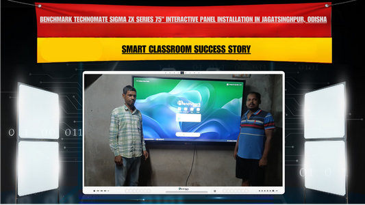 Benchmark Technomate Sigma ZX Series 75" Interactive Panel Installation in Jagatsinghpur, Odisha | Smart Classroom Success Story
