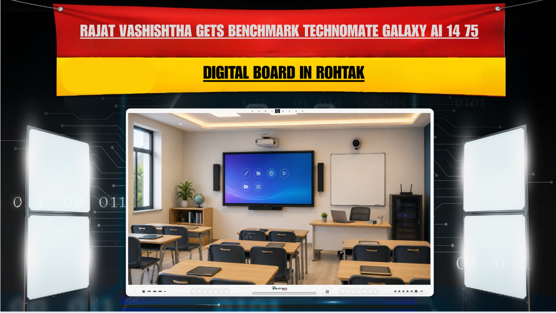 Rajat Vashishtha Gets Benchmark Technomate Galaxy AI 14 75-Inch Digital Board in Rohtak