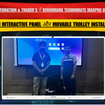 Hruta Automation & Trader’s में Benchmark Technomate MAXPRO Ultra 16 86-Inch Interactive Panel और Movable Trolley Installation