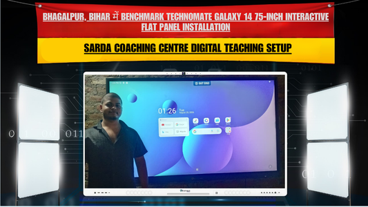 Bhagalpur, Bihar में Benchmark Technomate Galaxy 14 75-Inch Interactive Flat Panel Installation | Sarda Coaching Centre Digital Teaching Setup