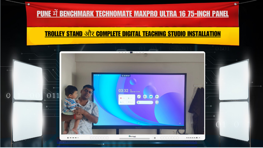 Pune में Benchmark Technomate MaxPro Ultra 16 75-Inch Panel with Trolley Stand और Complete Digital Teaching Studio Installation