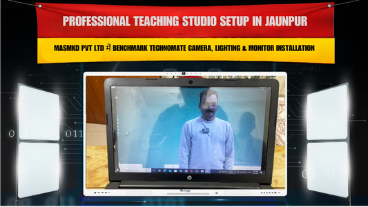 Professional Teaching Studio Setup in Jaunpur | MASMKD Pvt Ltd में Benchmark Technomate Camera, Lighting & Monitor Installation