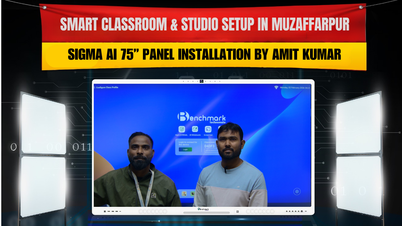 Smart Classroom & Studio Setup in Muzaffarpur: Sigma AI 75” Panel Installation by Amit Kumar