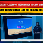 Smart classroom installation in Gaya Bihar with Benchmark Technomate Classic 14 65 Inch interactive panel setup.