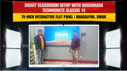 Paramveer Kumar Chakrawarti – Bhagalpur, Bihar में Benchmark Technomate Classic 14 (75-Inch) Smart Classroom Installation