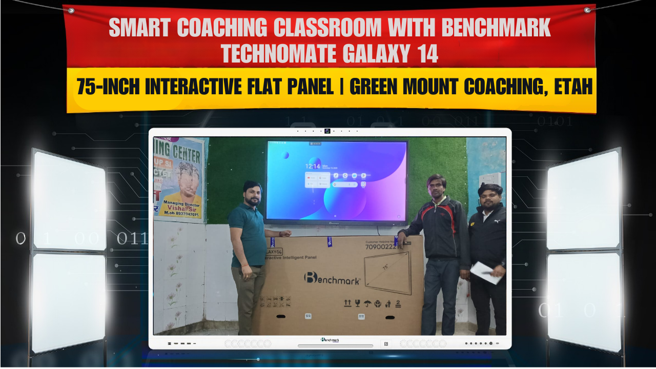 Green Mount Coaching Etah में Benchmark Technomate Galaxy 14 Smart Classroom Installation