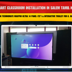 Smart Classroom Installation in Salem Tamil Nadu with Benchmark Technomate MaxPro Ultra 14 Panel (75") & Interactive Trolley for K. Ramamoorti