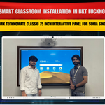 Smart Classroom Installation in BKT Lucknow with Benchmark Technomate Classic 75 Inch Interactive Panel for Sonia Singh Ma’am